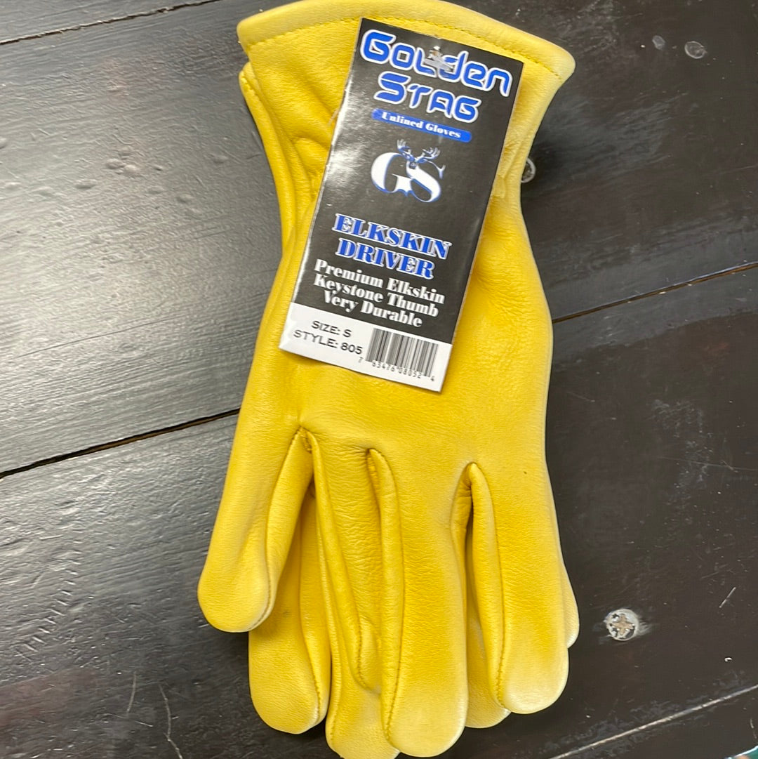 805 Glove Elkskin Golden Stag Small