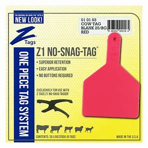 ZTAG Red Cow Blank 25ct