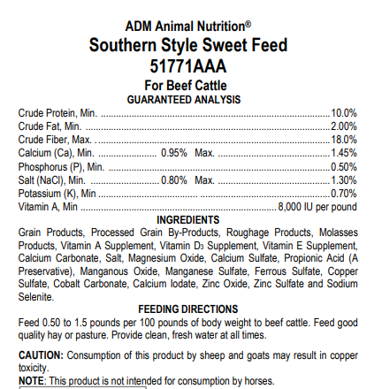 Southern Style Sweet Feed 50lb