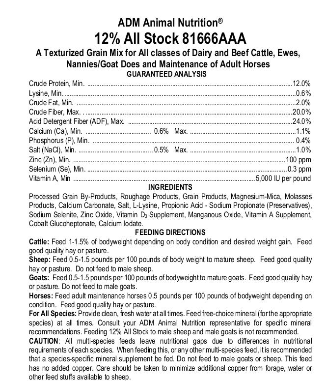 All Stock 12% Feed