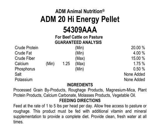 ADM 20 HI Energy Pellet