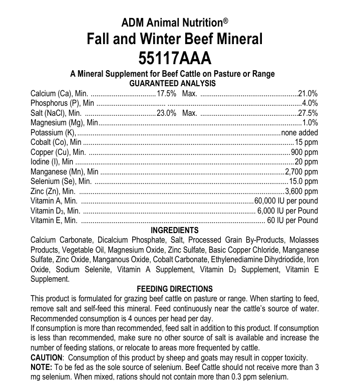 Fall/Winter Beef Mineral