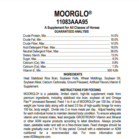 MOORGLO Horse Feed