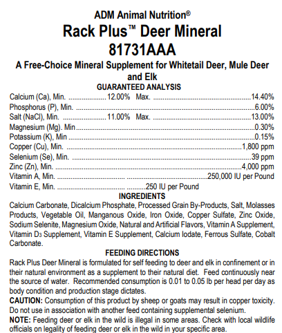Racks Plus Deer Mineral