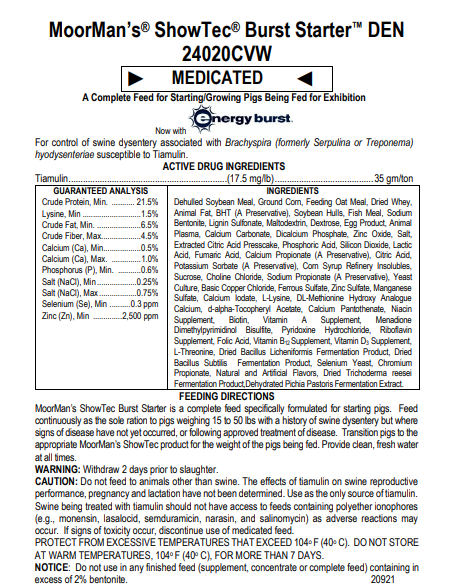 Moormans Showtec Burst Starter Medicated Swine