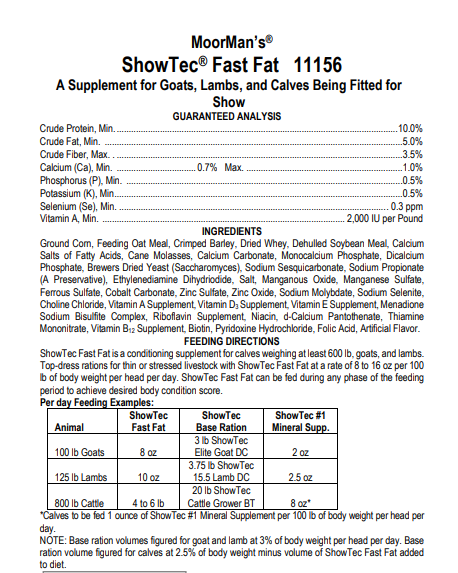Showtec Fast Fat Calves, Goats, Lambs