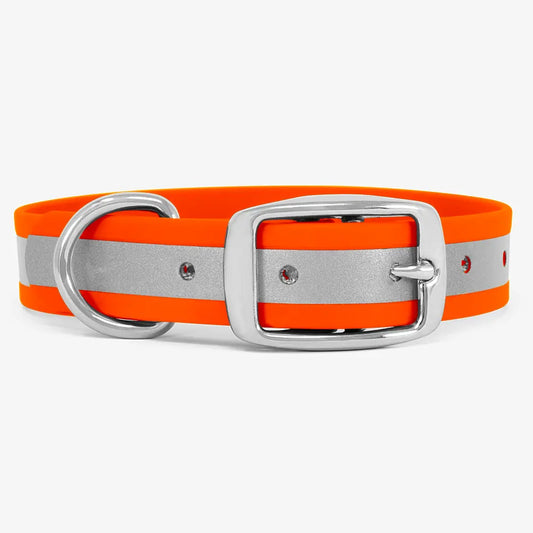 Dog Collar Reflective Orange 19"